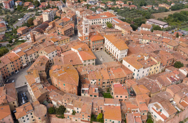 Veduta aerea del centro storico di Foiano della Chiana